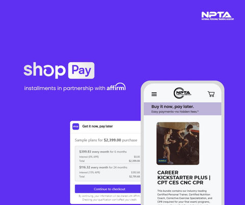 NEW PAYMENT PLANS! Finance Your Fitness Career